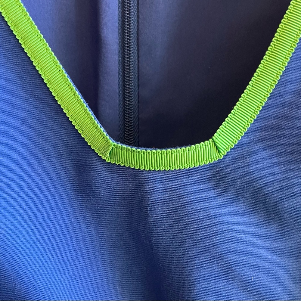 Anne Klein Azure Blue Sheath Dress with Green Trim – Size 8 (NWT) - Picture 5 of 10